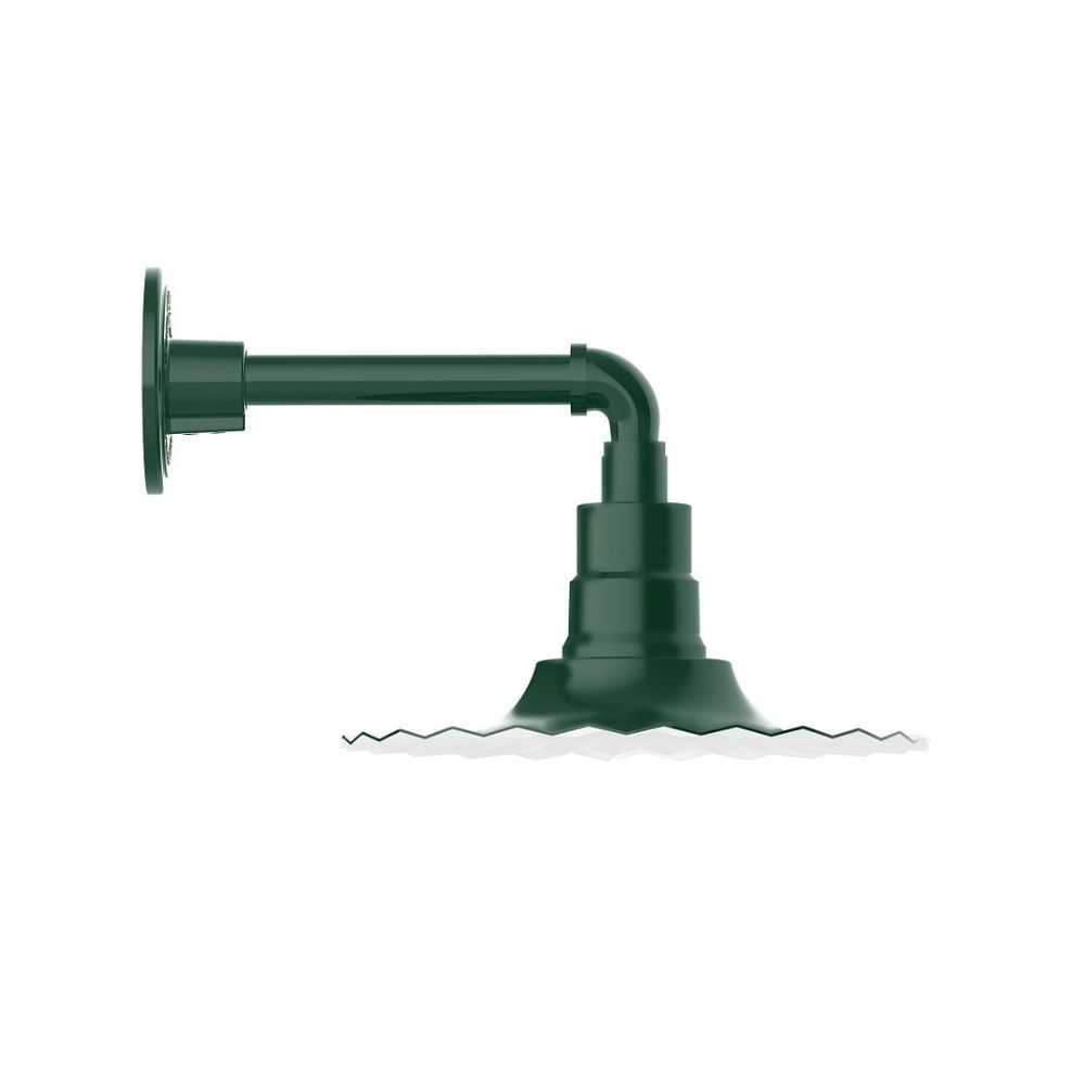 Montclair Lightworks GNN158-42 12" Radial shade, Straight Arm wall mount, Forest Green